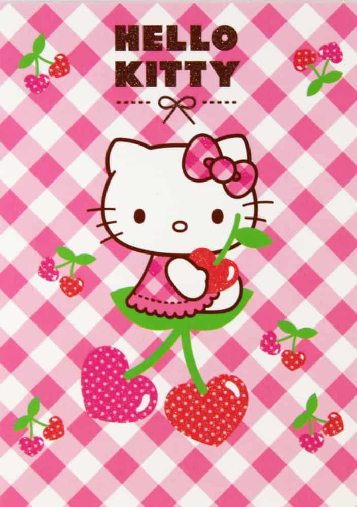 Hello Kitty - kirsikat - postikortti