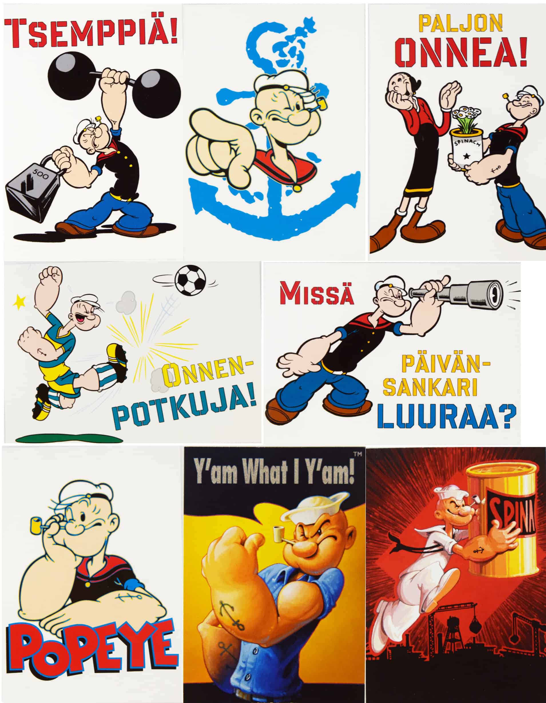 Kippari-Kalle postikortit 8 erilaista