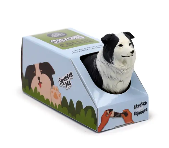 Collie stressilelu - mustavalkoinen