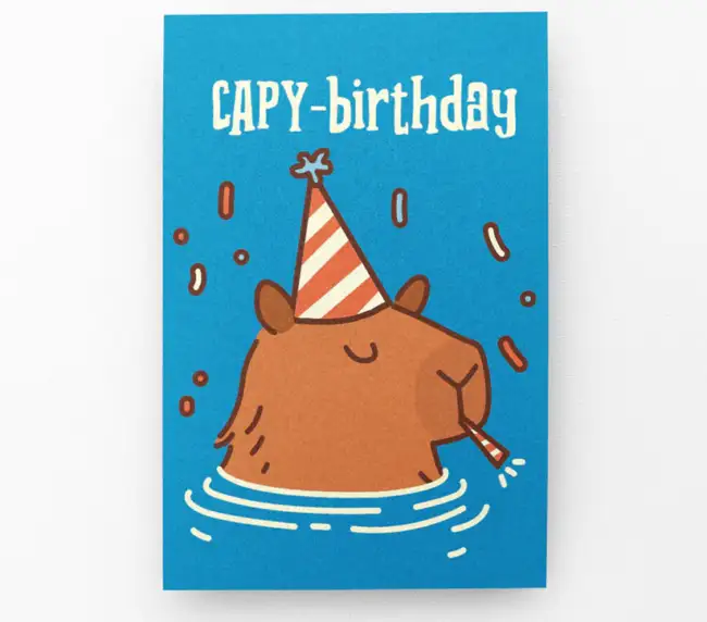 Capy-birthday postikortti